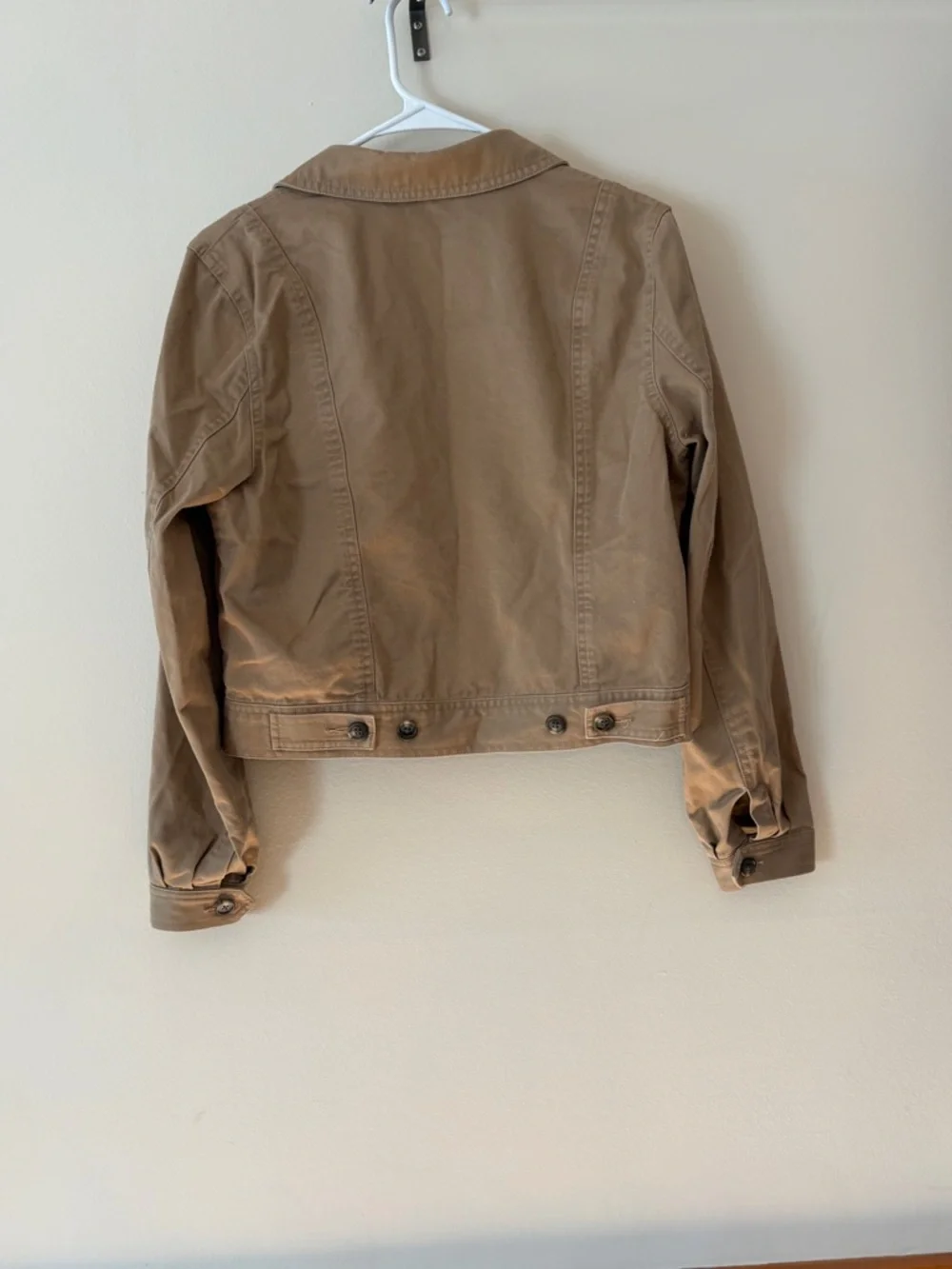 Lauren Ralph Lauren Casual Women's Tan Cotton Jacket - Classic Button-Front - Picture 7 of 10